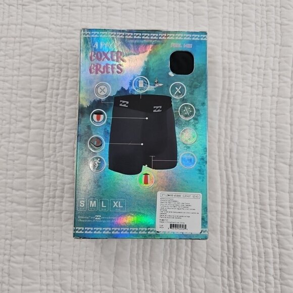 Billabong Men’s Med (32-34) 4PK Performance Microfiber Boxer Briefs Mesh Pouch - Picture 2 of 10